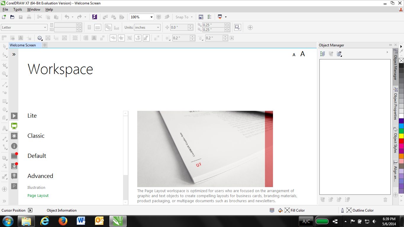 Page Layout workspace on X220 Several new features in CorelDraw ...
